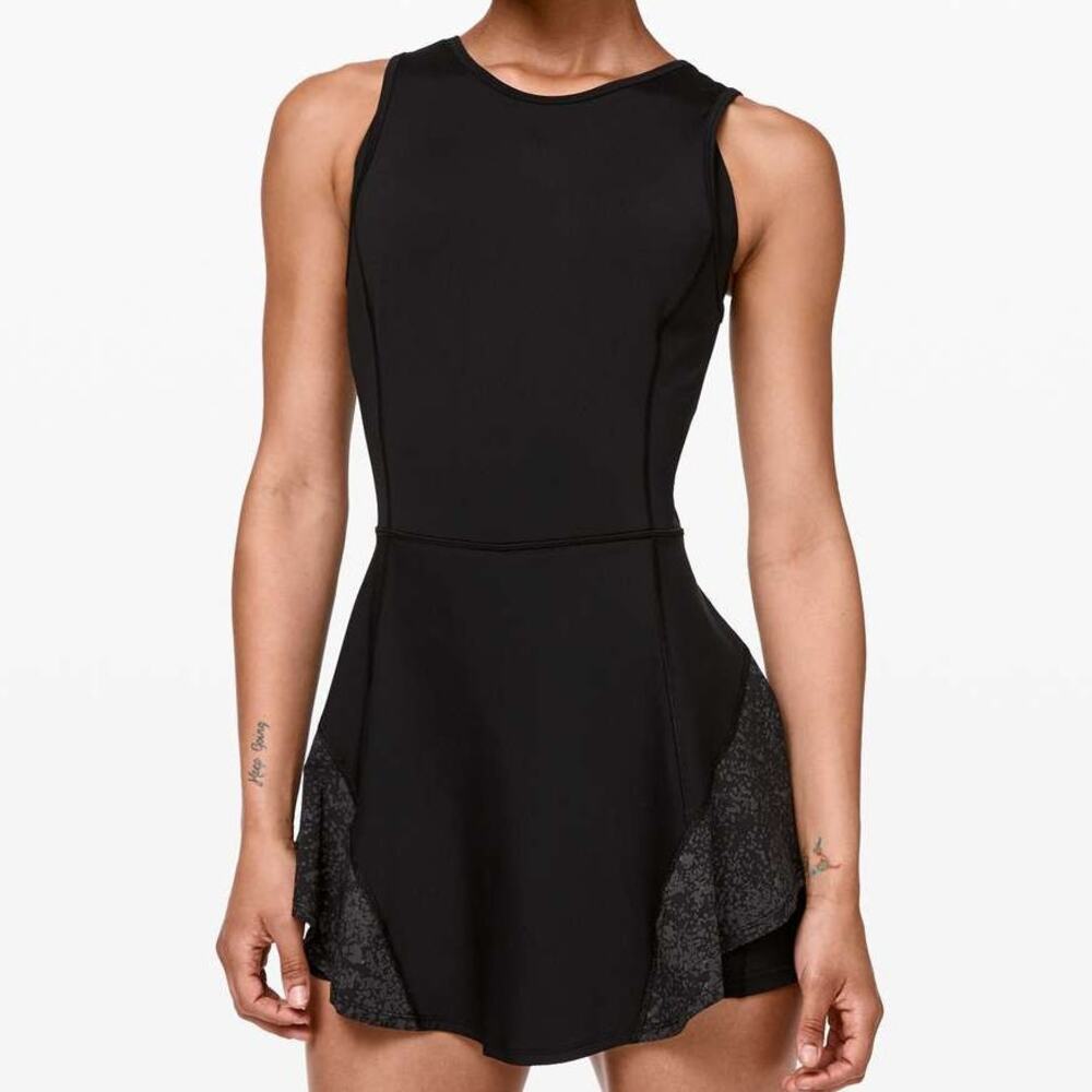 Lululemon Serene Stride Dress Black/Grey Women's Size 10 NO SIZE TAG EUC